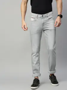 Tommy Hilfiger Men Grey Slim Fit Mid-Rise Clean Look Stretchable Jeans