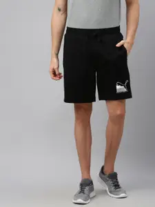 Puma Puma Men Black Solid ATHLETICS Regular Fit Sports Shorts With Printed Detailing