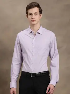 Turtle Men Purple Smart Slim Fit Solid Formal Shirt