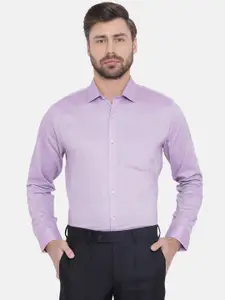 Turtle Men Purple Smart Slim Fit Solid Formal Shirt
