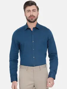 Turtle Men Blue Smart Slim Fit Solid Formal Shirt