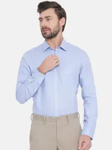 Turtle Men Blue Smart Slim Fit Solid Formal Shirt
