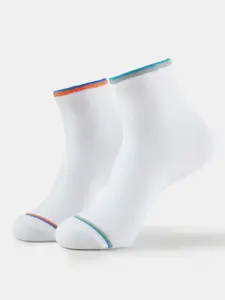 Jockey Men Pack of 2 White Solid Cotton Above Ankle-Length Socks