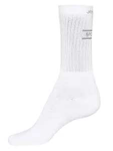 Jockey Men White Patterened Calf Length Socks