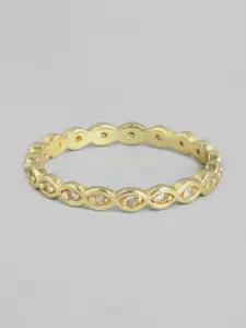 Accessorize Women Gold-Plated CZ Stone Studded Finger Ring