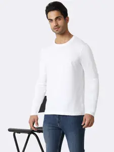 Van Heusen Men Pure Cotton Solid Round Neck T-shirt