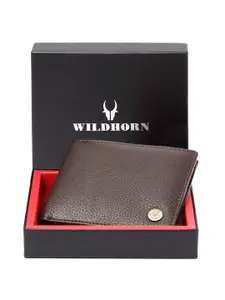 WildHorn Men Brown Solid Genuine Leather Two Fold Wallet