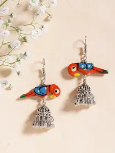 Fida Silver-Toned Classic Jhumkas