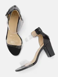Carlton London Women Transparent & Black Solid Heels