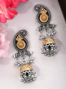 Rubans Silver-Plated & Gold-Toned Classic Jhumkas