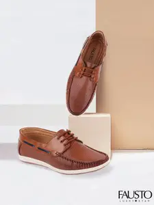 FAUSTO Men Brown Boat Shoes