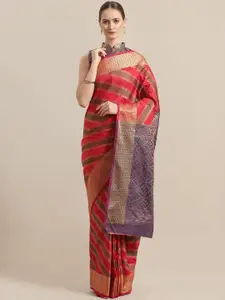 Saree mall Red & Golden Woven Design Banarasi Saree