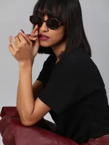 Sera Black Front Knot Kaftan Top