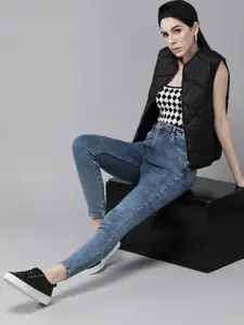 Roadster Women Blue Super Skinny Fit High-Rise Clean Look Stretchable Jeans