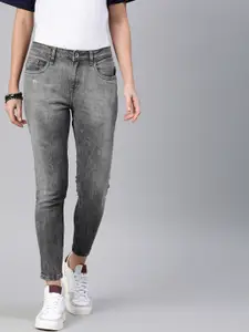 Roadster Women Grey Skinny Fit Mid-Rise Mildly Distressed Stretchable Jeans