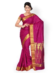 Varkala Silk Sarees Purple Art Silk & Jacquard Traditional Saree