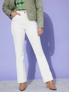 The Roadster Lifestyle Co. Women White Bootcut High-Rise Stretchable Flare Denim Jeans