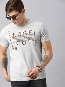 Huetrap Men White Printed Round Neck T-shirt