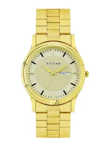 Titan Men Beige Dial Watch 1650YM04