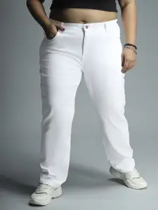 Freeform by High Star Women Plus Size White Slim Fit Mid-Rise Clean Look Stretchable Jeans