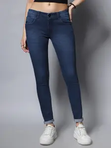 High Star Women Plus Size Blue Slim Fit Mid-Rise Clean Look Stretchable Jeans