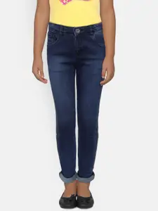 Gini and Jony Girls Navy Blue Regular Fit Mid-Rise Clean Look Stretchable Jeans
