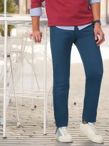 Urbano Fashion Men Blue Slim Fit Solid Regular Trousers