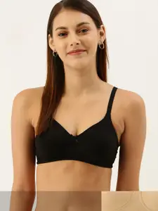 DressBerry Pack Of 2 Solid Non-Wired Lightly Padded Everyday Bra DB-PM-ENC1-040
