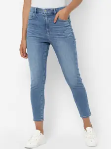 AMERICAN EAGLE OUTFITTERS Women Blue Super Skinny Fit High-Rise Clean Look Stretchable Jeans