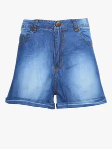 Allen Solly Junior Girls Blue Washed Denim Shorts