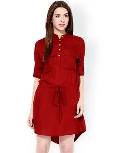 Miss Chase Maroon High-Low Dress