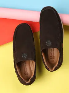 Red Chief Men Brown Leather Boat Shoes