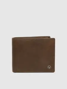 Allen Solly Men Brown Solid Leather Two Fold Wallet