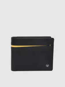 Allen Solly Men Black Solid Genuine Leather Two Fold Wallet