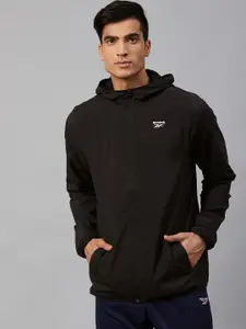 Reebok Men Black Training Essentials Lightweight Hooded Sporty Jacket