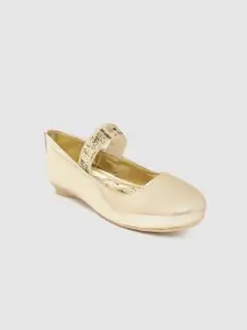 toothless Girls Gold-Toned Solid Ballerinas