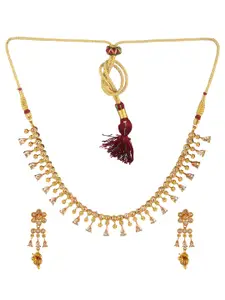 Adwitiya Collection Gold-Plated Copper Antique Necklace