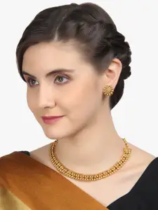 Adwitiya Collection Gold-Plated Copper Antique Necklace