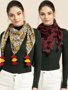 Shae by SASSAFRAS Women Pack Of 2 Printed Scarves