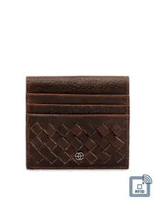 Eske Men Brown Textured Card Leather Holder