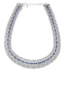 RICHEERA Blue Silver-Plated Textured Necklace