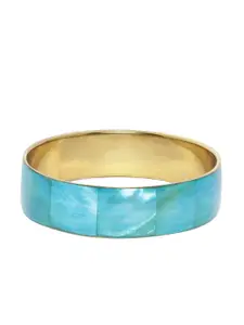 RICHEERA Turquoise Blue Gold-Plated Iridescent Effect Bangle