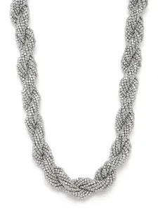 RICHEERA Oxidised Silver-Plated Beaded Necklace