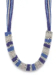 RICHEERA Women Blue & Purple Beaded Necklace