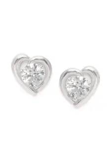 Clara Silver-Toned Swiss Zirconia-Studded Platinum-Plated 925 Sterling Silver Studs