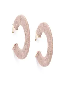 RICHEERA Dusty Pink Circular Half Hoop Earrings