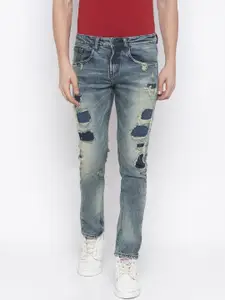 SPYKAR Men Blue Skinny Fit Low-Rise Highly Distressed Jeans