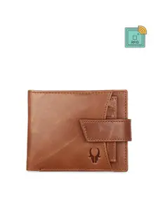 WildHorn Men Tan Brown Solid RFID Protected Genuine Leather Two Fold Wallet