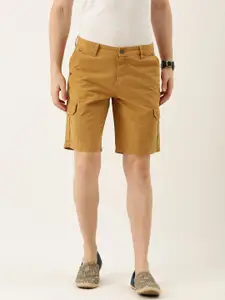 IVOC Men Khaki Solid Slim Fit Cargo Shorts