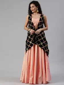 Ethnovog Peach-Coloured Made to Measure Lehenga with Blouse